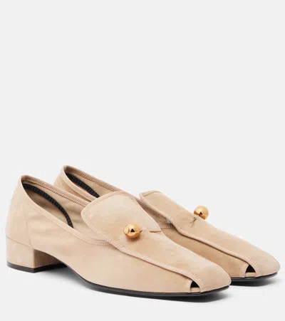 Herbert Levine Showtime Suede Loafer Pumps In Sand