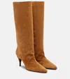 Herbert Levine Silhouette 80 Suede Knee-high Boots In Nude