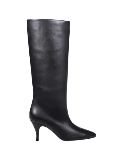 Herbert Levine Silhouette Suede Knee-high Boots In Black