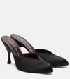 Herbert Levine Sitting Pretty Satin Mules In Black