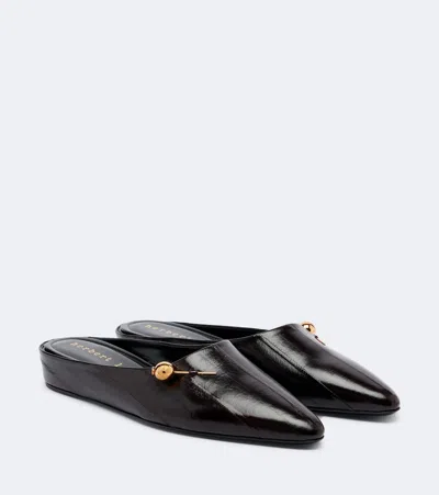 Herbert Levine Sleep On It Leather Mules In Brown