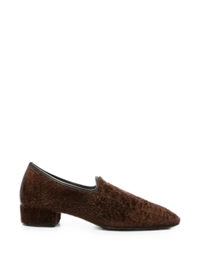 Herbert Levine Soft Touch Leather Loafers In Brown
