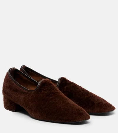 Herbert Levine Soft Touch Shearling Loafers In Brown