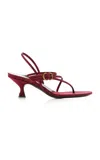 Herbert Levine Starry-eyed Satin Sandals In Red
