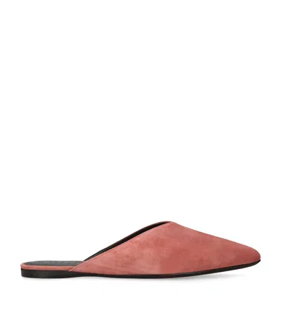 Herbert Levine Suede Home Body Mules In Black