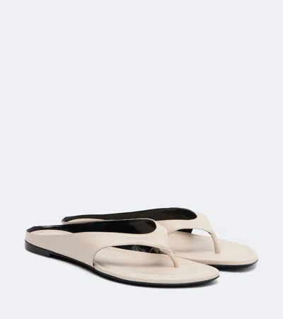 Herbert Levine Sunkissed Leather Thong Sandals In White