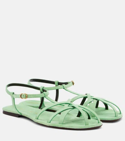 Herbert Levine The Catch Suede Sandals In Green