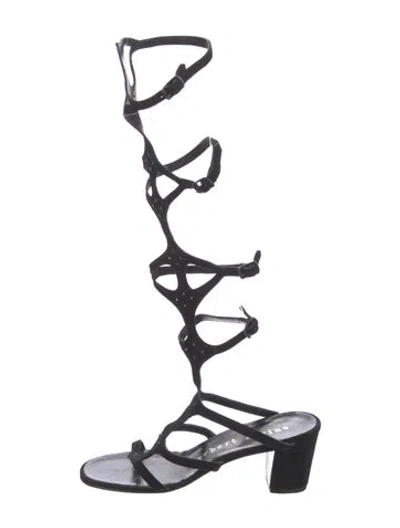 Pre-owned Herbert Levine Vintage 1960's Gladiator Sandals In Black