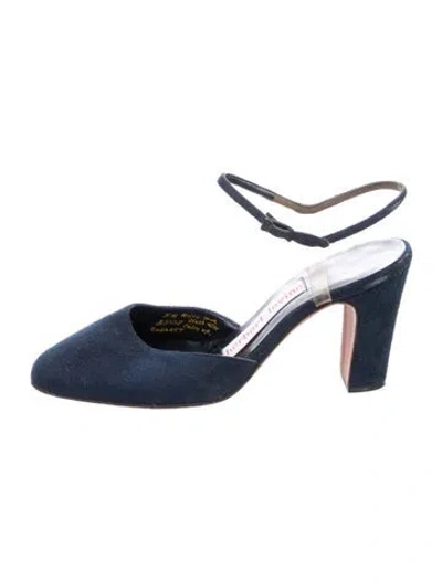 Pre-owned Herbert Levine Vintage 1970's Slingback Pumps In Blue