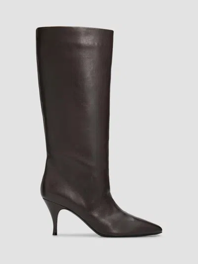 Herbert Levine Two Faced 80 Color-block Leather Boots In Brown