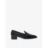 Herbert Levine Leather Fair And Square Heeled Loafers 30 In Black