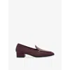Herbert Levine Womens Wine Fair And Square Leather Loafers Eur 39 / 6 Uk In Burgundy