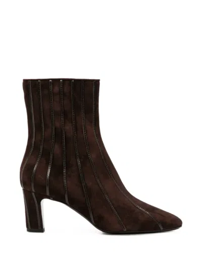 Herbert Levine Zip-fastening Panelled Ankle Boots In Brown