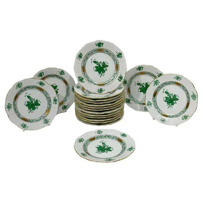 Pre-owned Herend 18  "chinese Bouquet Apponyi Green" # 512, 1980s In Gray
