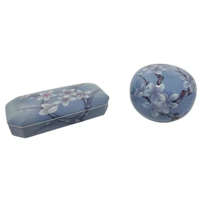 Pre-owned Herend A  Hungary Porcelain Lidded Oblong Or Trinket Box, 1950-1970 In Gray