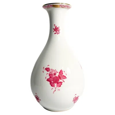 Pre-owned Herend Apponyi Pink Porcelain Vase From The 1950s