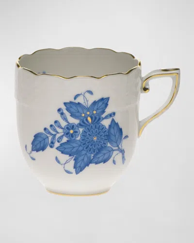 Herend Chinese Bouquet Blue After Dinner Cup In White