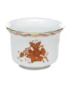 HEREND CHINESE BOUQUET RUST MINI CACHE POT
