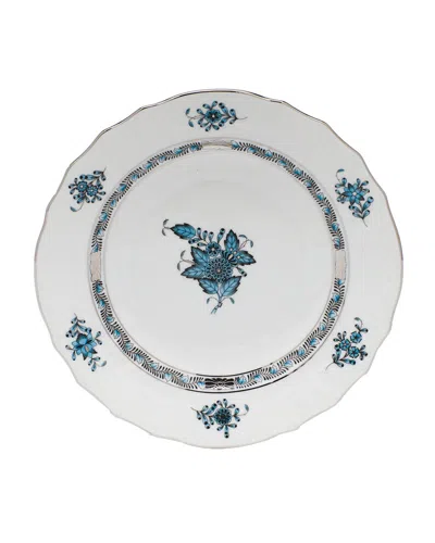 Herend Chinese Bouquet Turquoise & Platinum Salad Plate