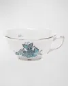 HEREND CHINESE BOUQUET TURQUOISE & PLATINUM TEACUP