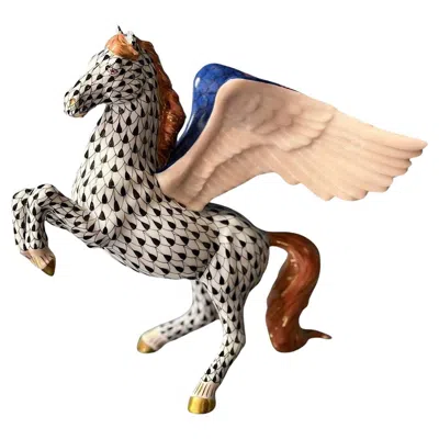 Pre-owned Herend Colorful  Hungary Pegasus Figurine In Sand