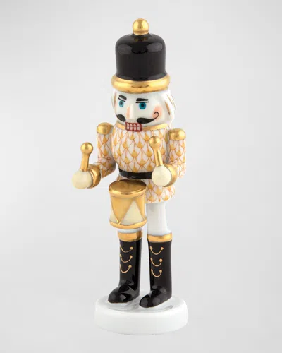 Herend Drummer Nutcracker Figurine In Gold