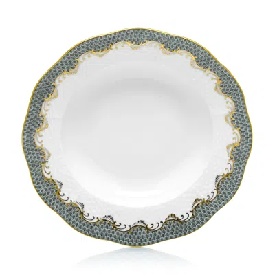 Herend Fish Scale Dessert Plate In Gray