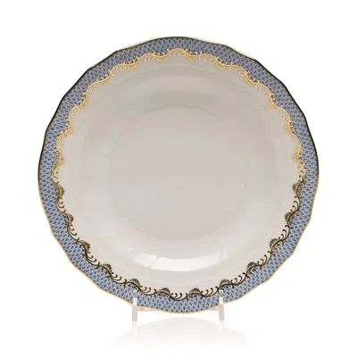 Herend Fish Scale Dessert Plate In Light Blue