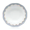 Herend Fishscale Soup Plate In Light Blue