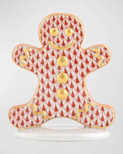 Herend Gingerbread Man Figurine In Red