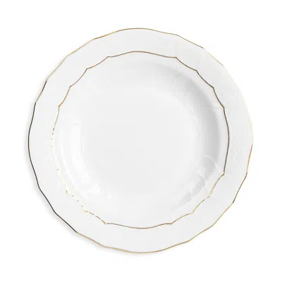 Herend Golden Edge Dessert Plate In White/gold