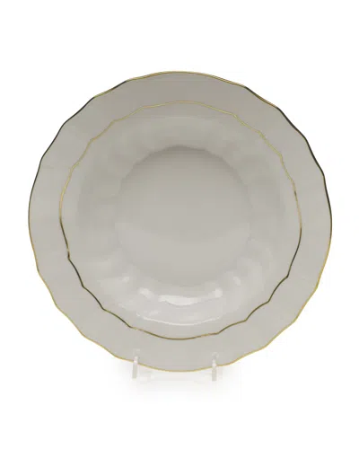 Herend Golden Edge Soup Bowl, Large In White