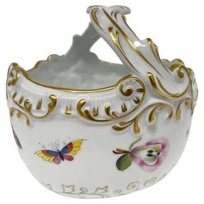 Pre-owned Herend Hungary Porcelain Basket, 1976 In Gray