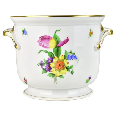 Pre-owned Herend Porcelain Planter Cachepot Flower Pot Jardiniere In Transparent