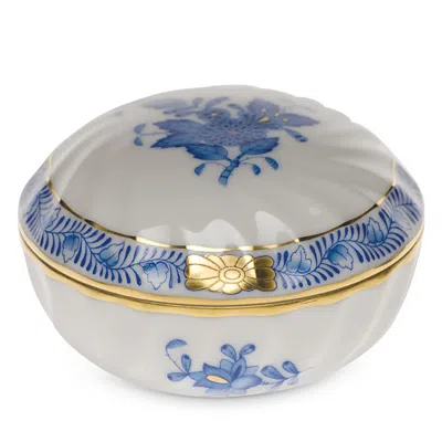 Herend Porcelain Ring Box In Blue