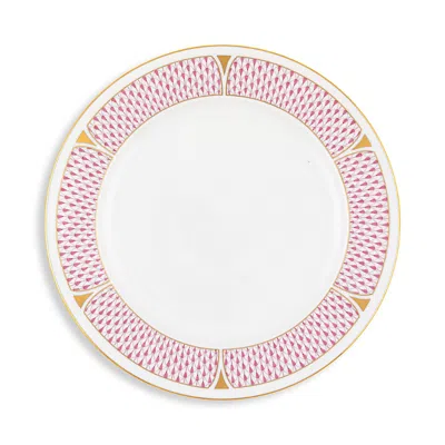 Herend Porcelain Service Plate In Pink