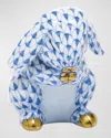 Herend Praying Bunny Figurine In Blue