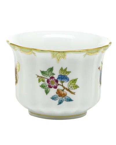 Herend Queen Victoria Mini Cache Pot In White
