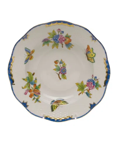 Herend Queen Victoria Rimmed Soup Plate In Blue