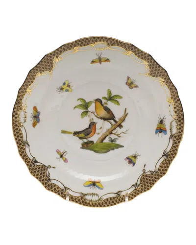 Herend Rothschild Bird Brown Salad Plate In Multi