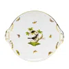 Herend Rothschild Bird Round Tray With Handles In Motif