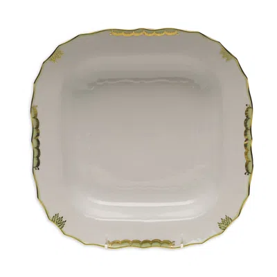 Herend Square Fruit Dish In Green