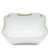 Herend Princess Victoria Green Square Salad Bowl In Green