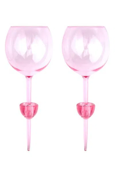 Here's How The Rue Set Of 4 Margarita Glasses In Pink