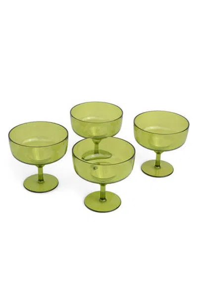 Here's How The Rue Set Of 4 Margarita Glasses In Green