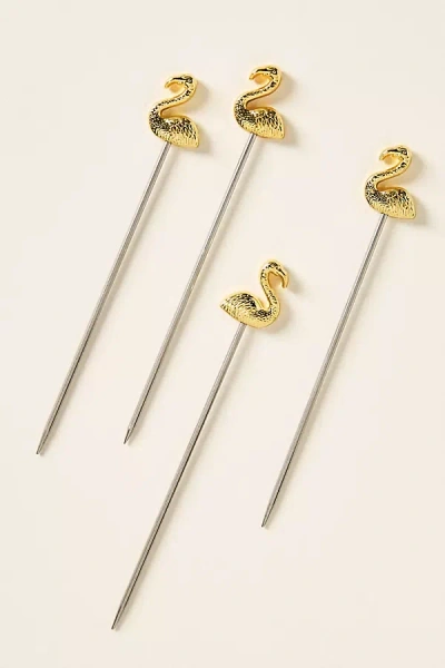 Here's How Lily Flamingo Cocktail Picks, Set Of 4