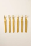 Here's How Wazzy Appetizer Forks, Set Of 6 In Gold