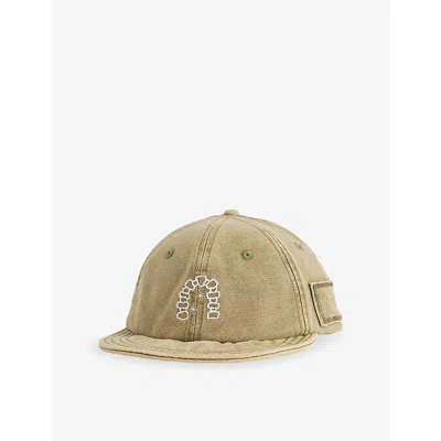 Heresy Mens Green Arch Logo-embroidered Cotton Cap In Brown
