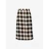 Heresy Womens Black Fog Check Cotton Midi Skirt In Black