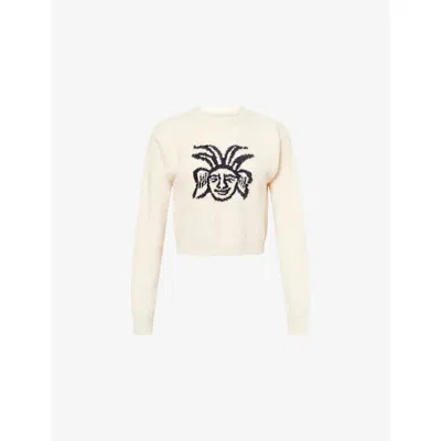 Heresy Womens Pisky Cropped Knit Top Cream Xs In White